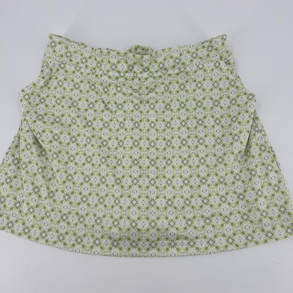 PGA Tour Womens Golf Skort XL Green White Geometric Print Active Skirt Pockets - Picture 9 of 10